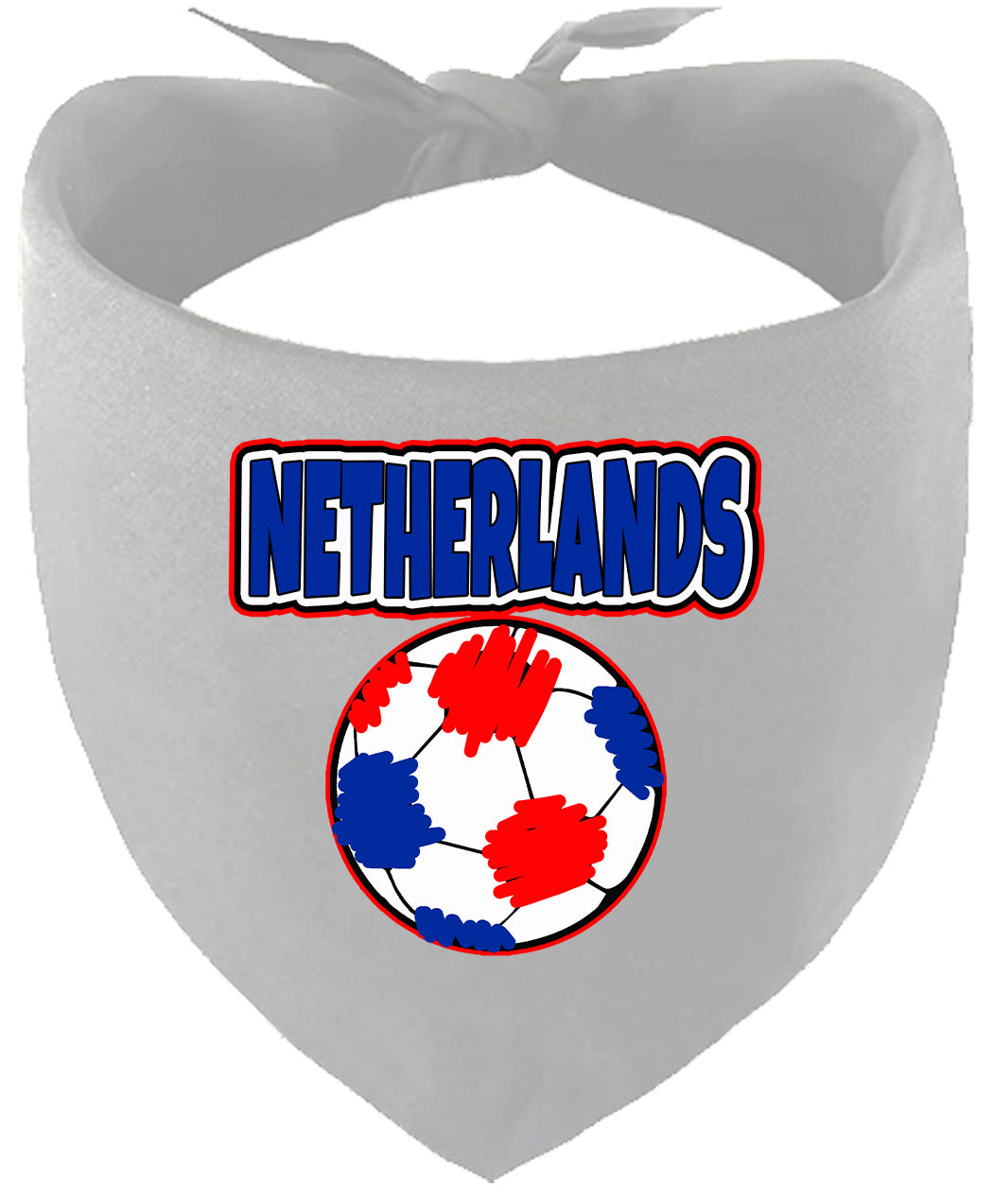 Netherlands Soccer Pet Bandana Grey