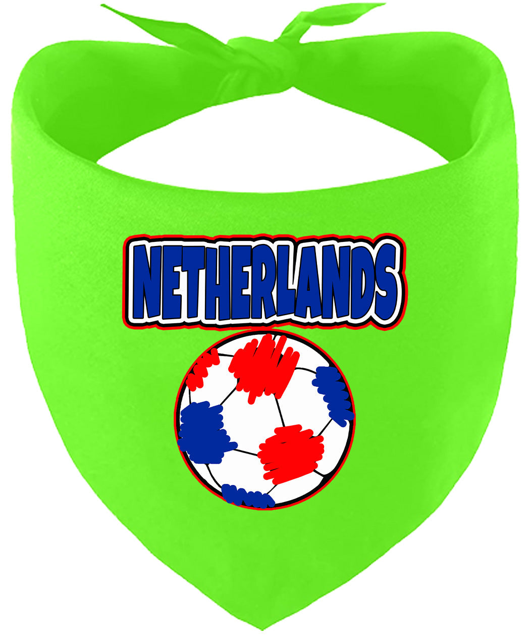 Netherlands Soccer Pet Bandana Lime Green