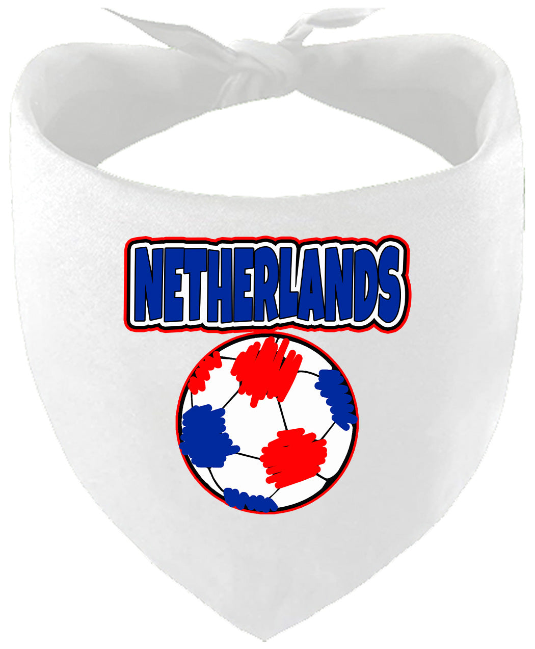 Netherlands Soccer Pet Bandana White