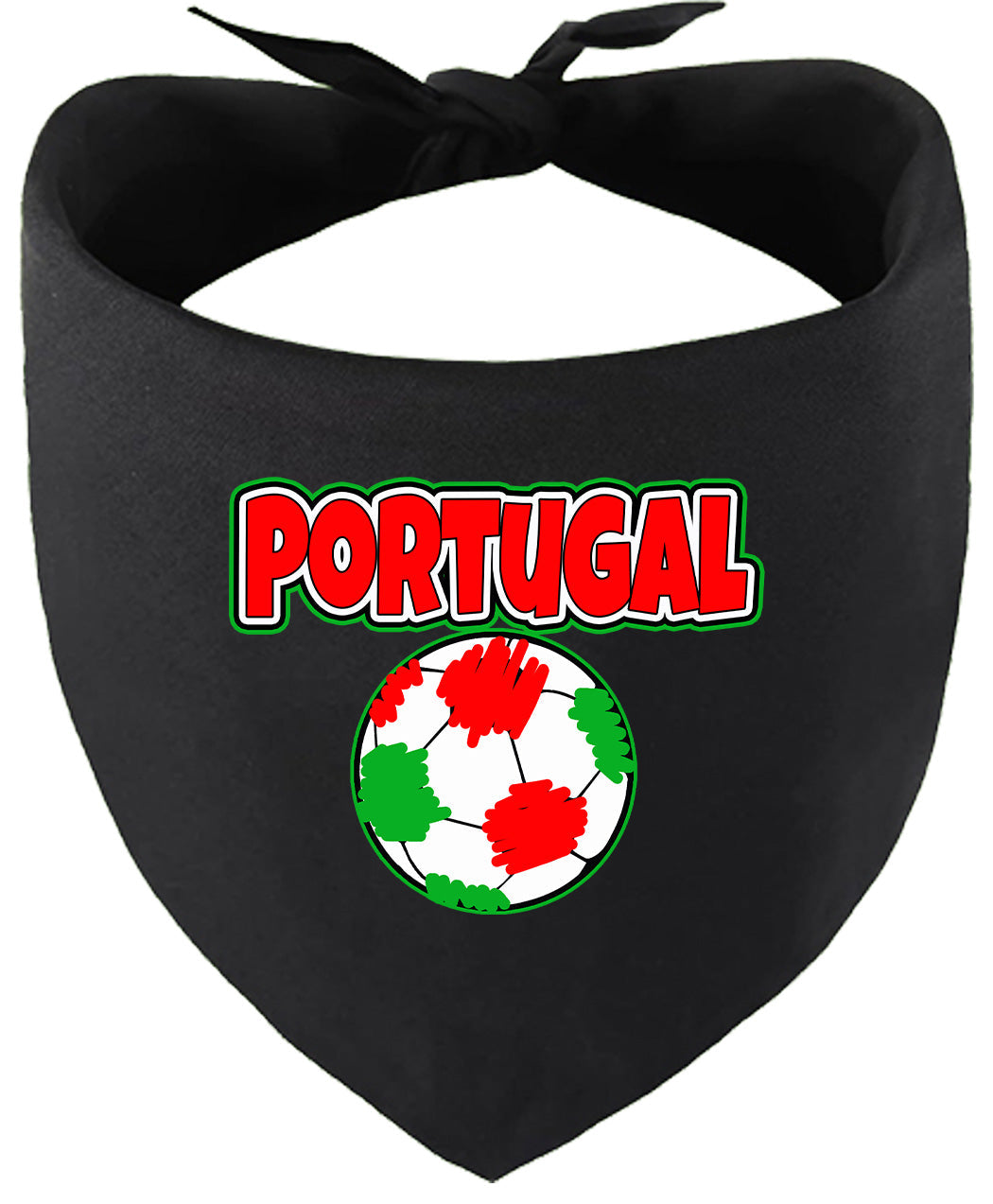 Portugal Soccer Pet Bandana Black
