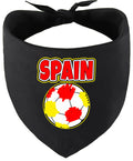 Spain Soccer Pet Bandana Black