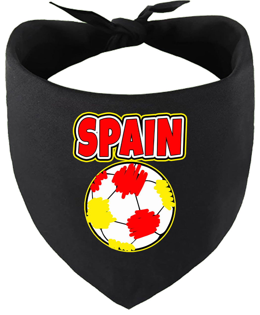 Spain Soccer Pet Bandana Black