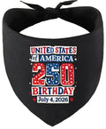 USA 250th Birthday Pet Bandana Black
