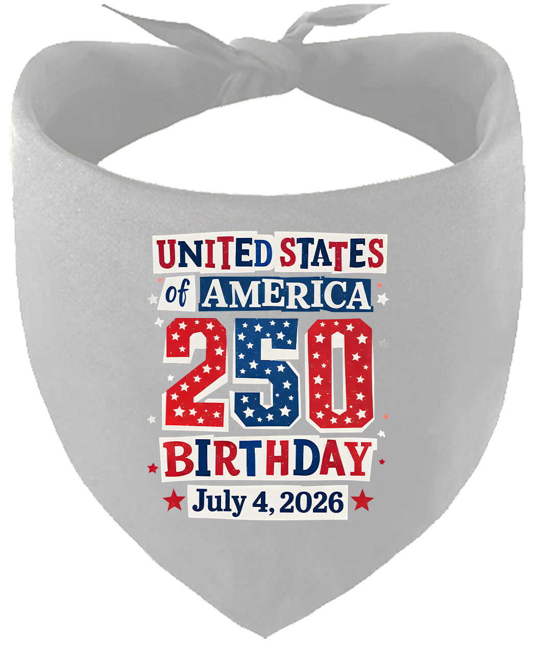 USA 250th Birthday Pet Bandana Grey