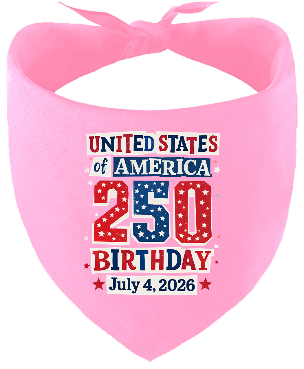 USA 250th Birthday Pet Bandana Light Pink