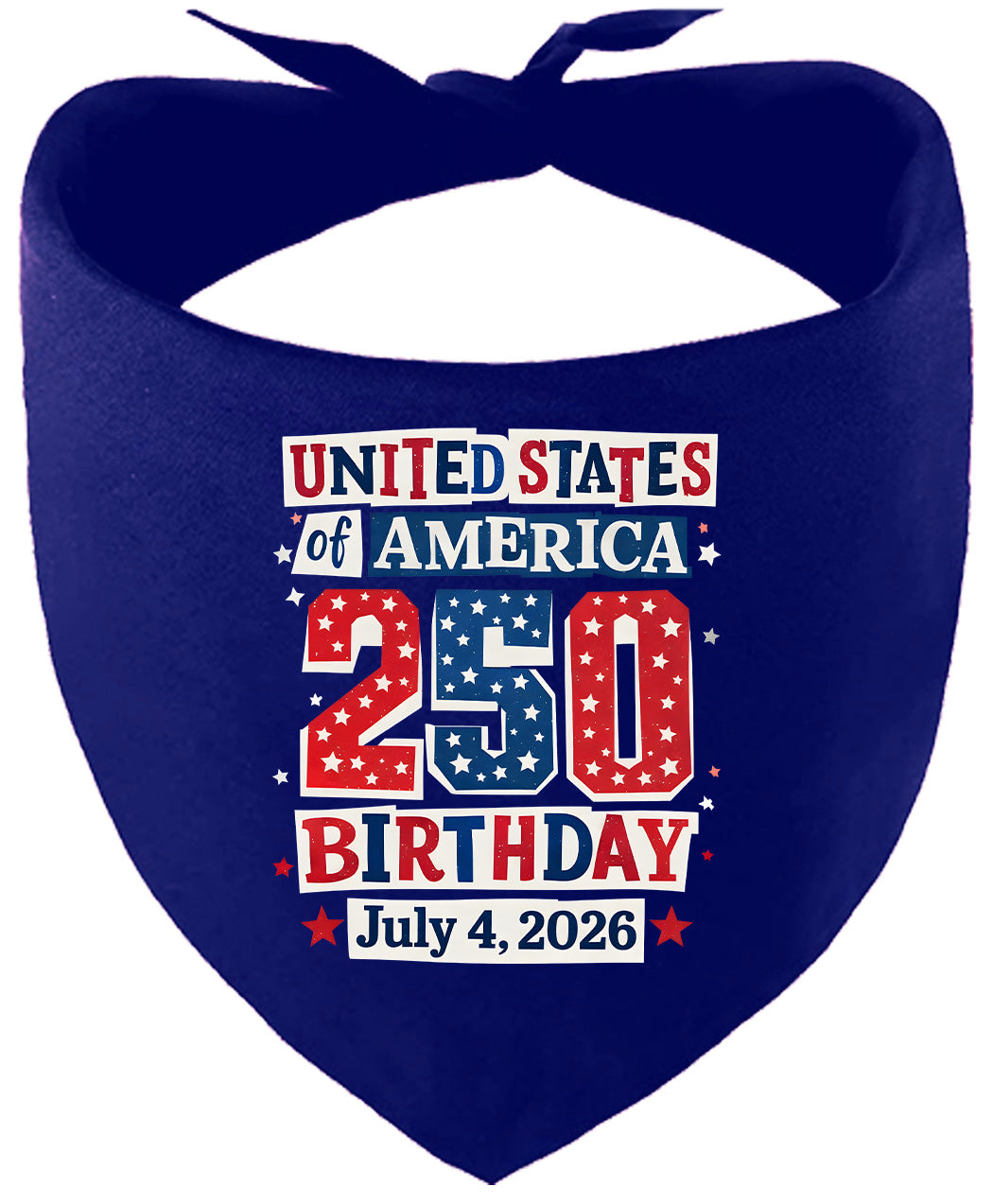 USA 250th Birthday Pet Bandana Navy Blue