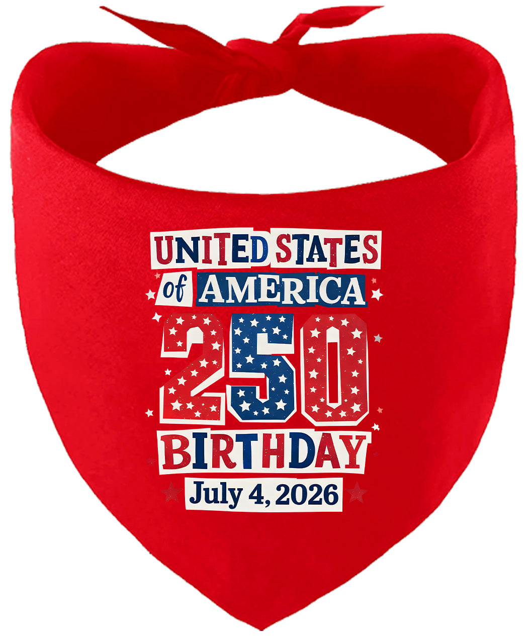 USA 250th Birthday Pet Bandana Red