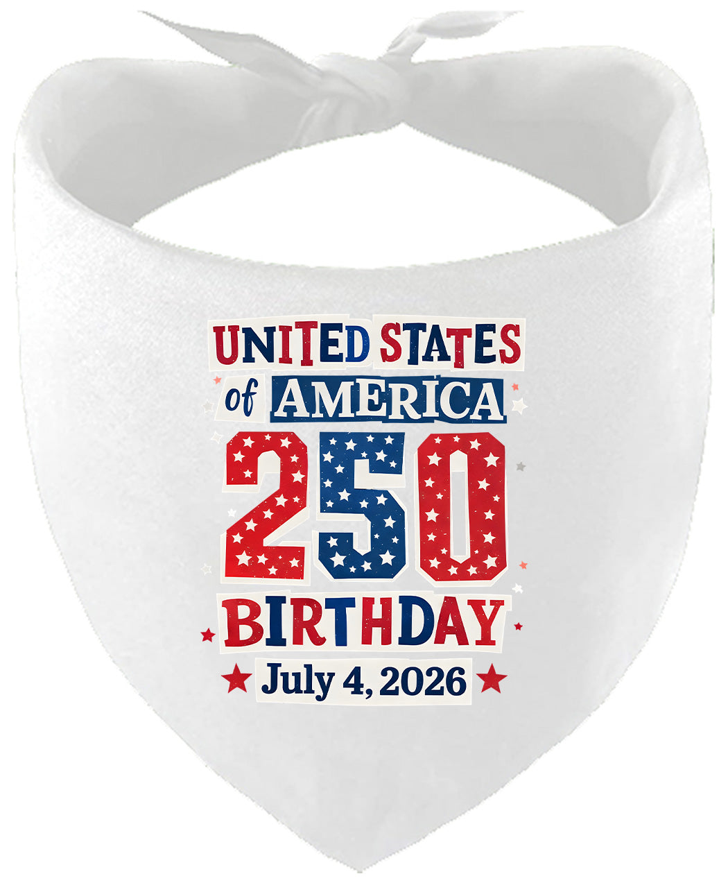 USA 250th Birthday Pet Bandana White