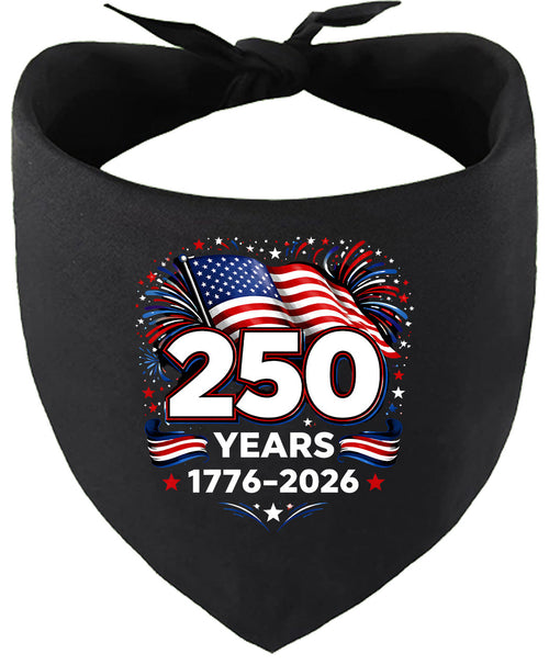 250 Years Celebration Pet Bandana Black