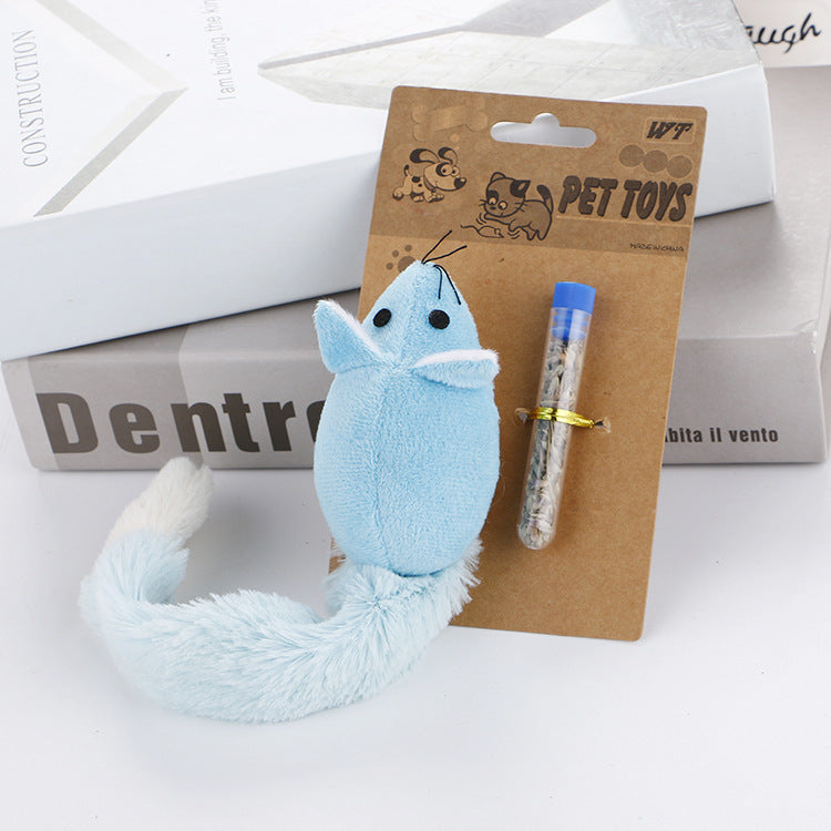 Long Tail Mouse Cat Teaster Toys Funny Pet Toys Cat Toys Mouse Trainning Funny Playing Toys Interactive Pets Products Blue