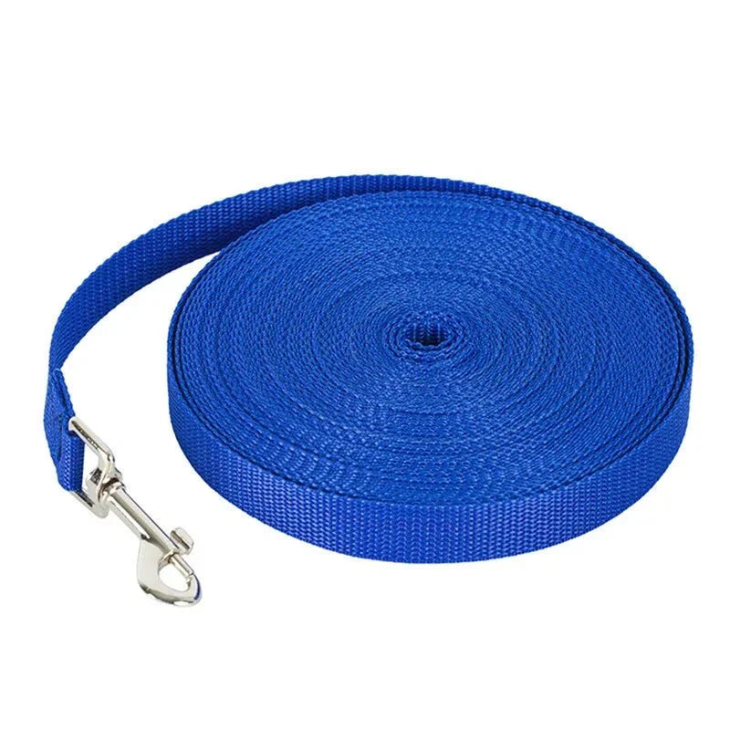 16.40 ft Nylon Dog Training Leash | Long Walking and Traction Rope Blue