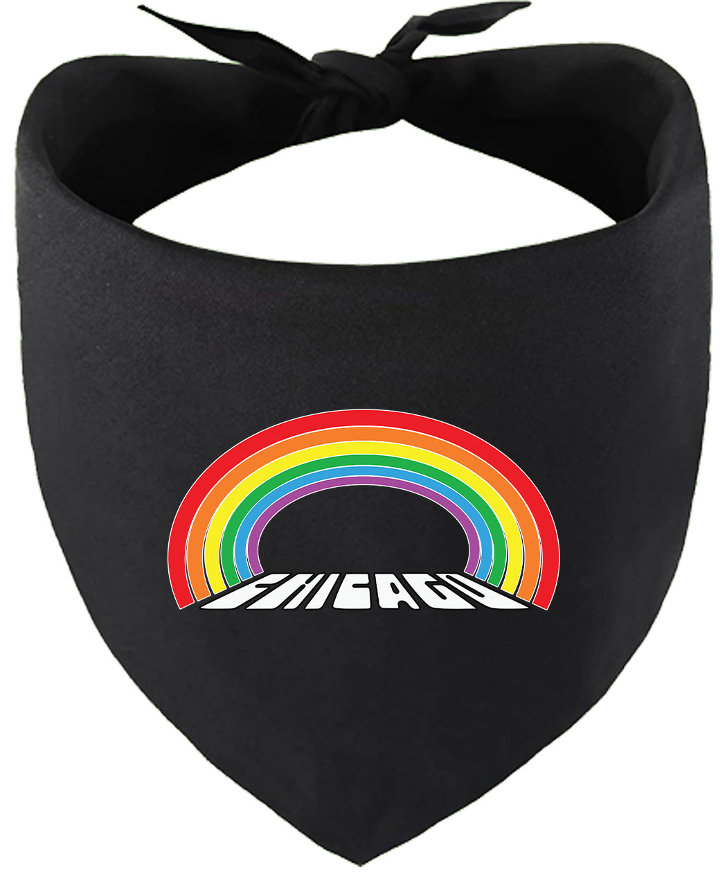 Chicago Rainbow Pet Bandana Black