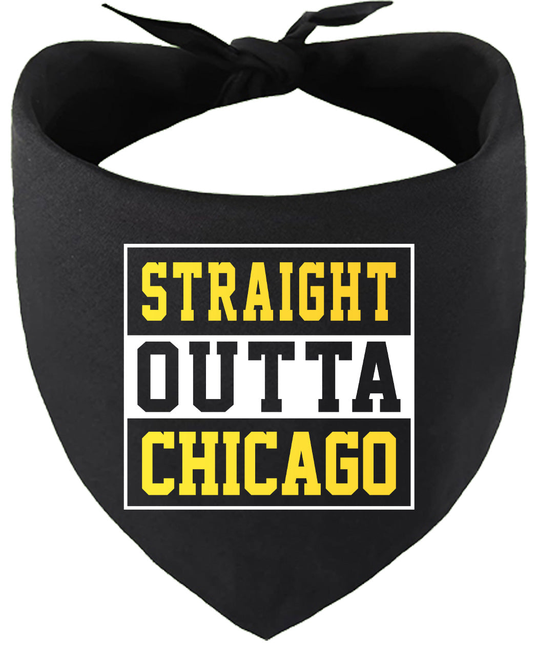 Straight Outta Chicago Pet Bandana Black