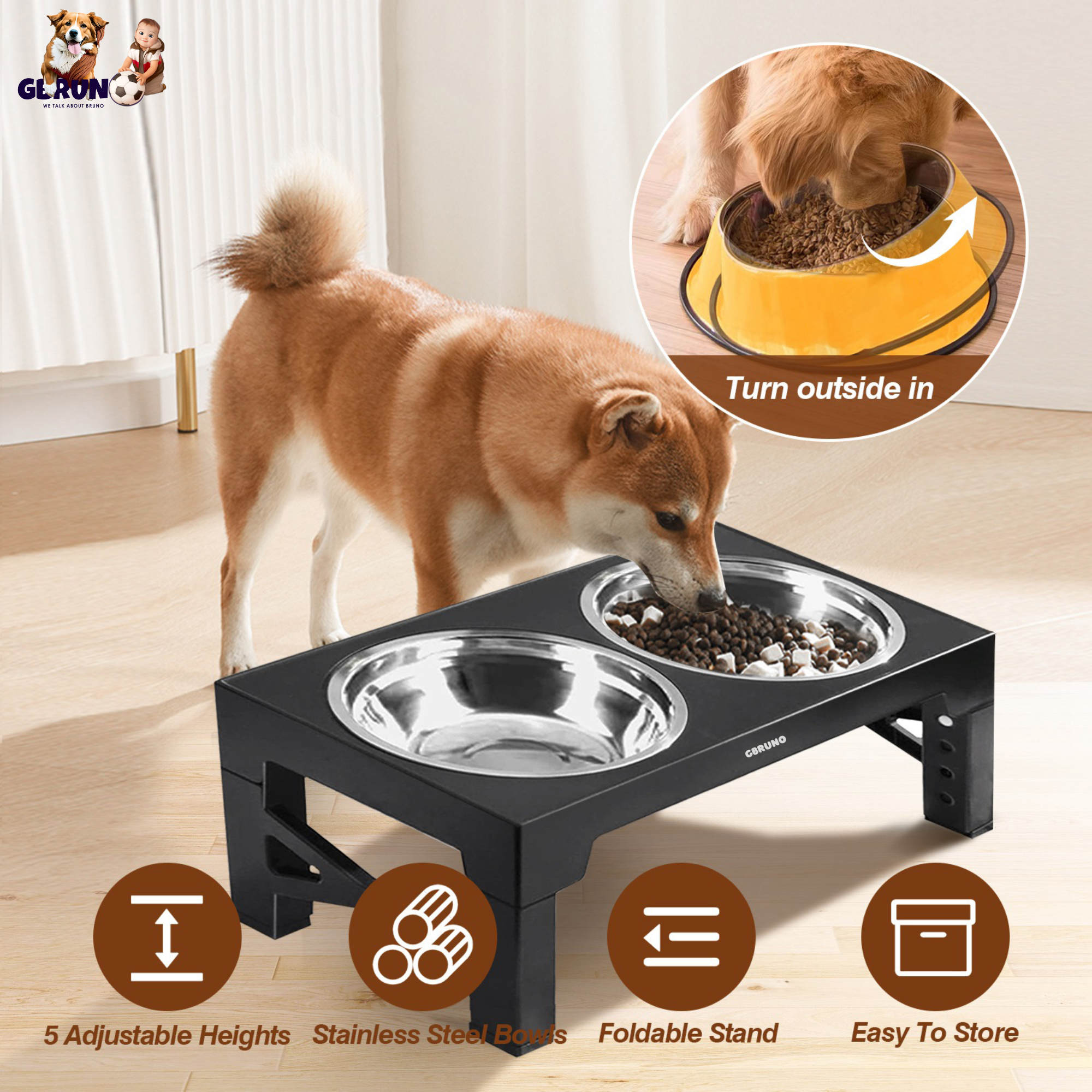 GBruno Dog Raised Bowls