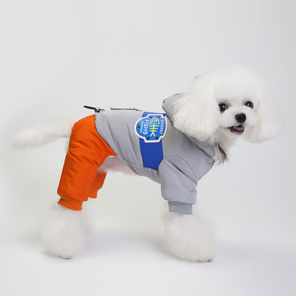clothes for pets Dog snow coat Grey
