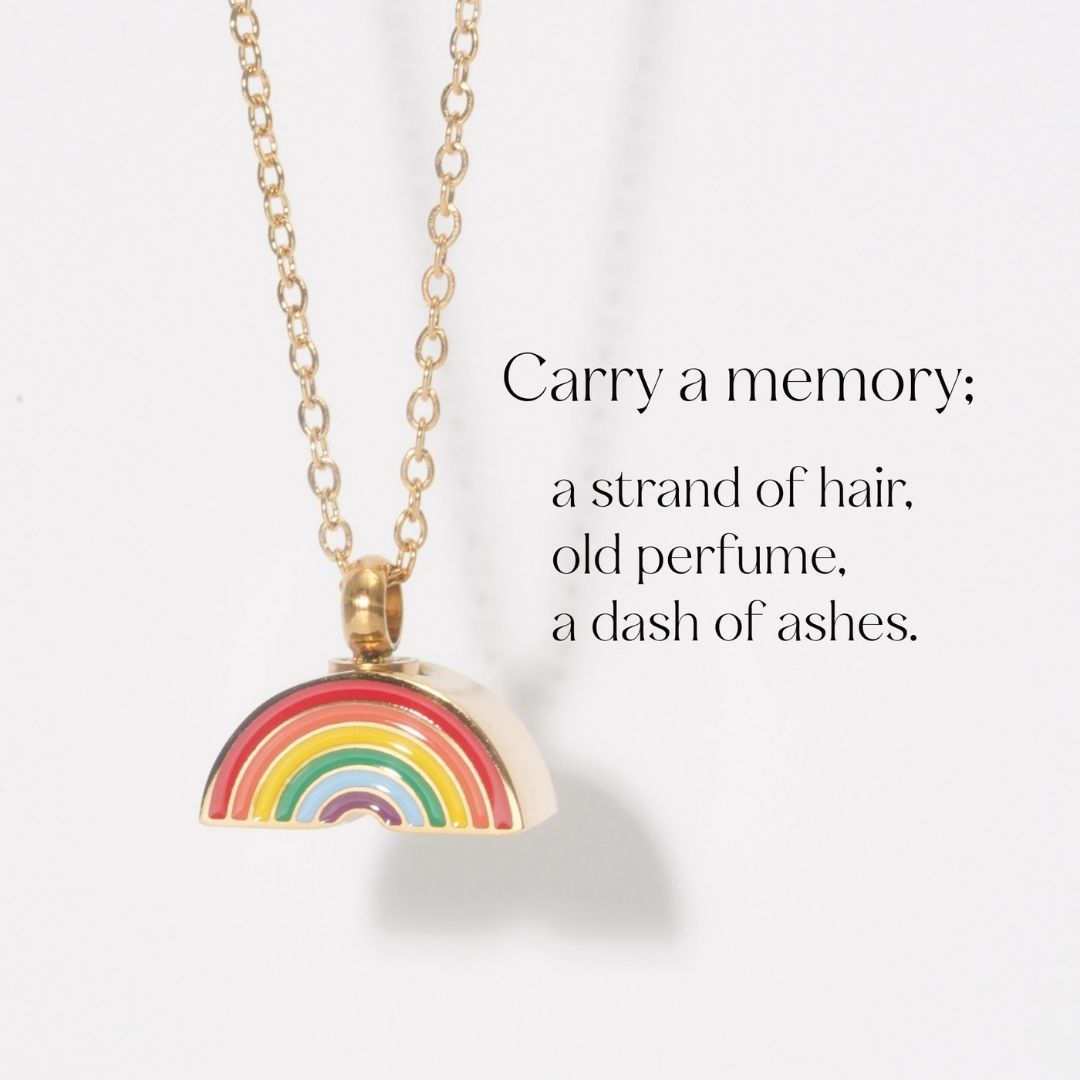 Rainbow Bridge - Cremation Necklace for Dog & Pet Ashes - Rainbow