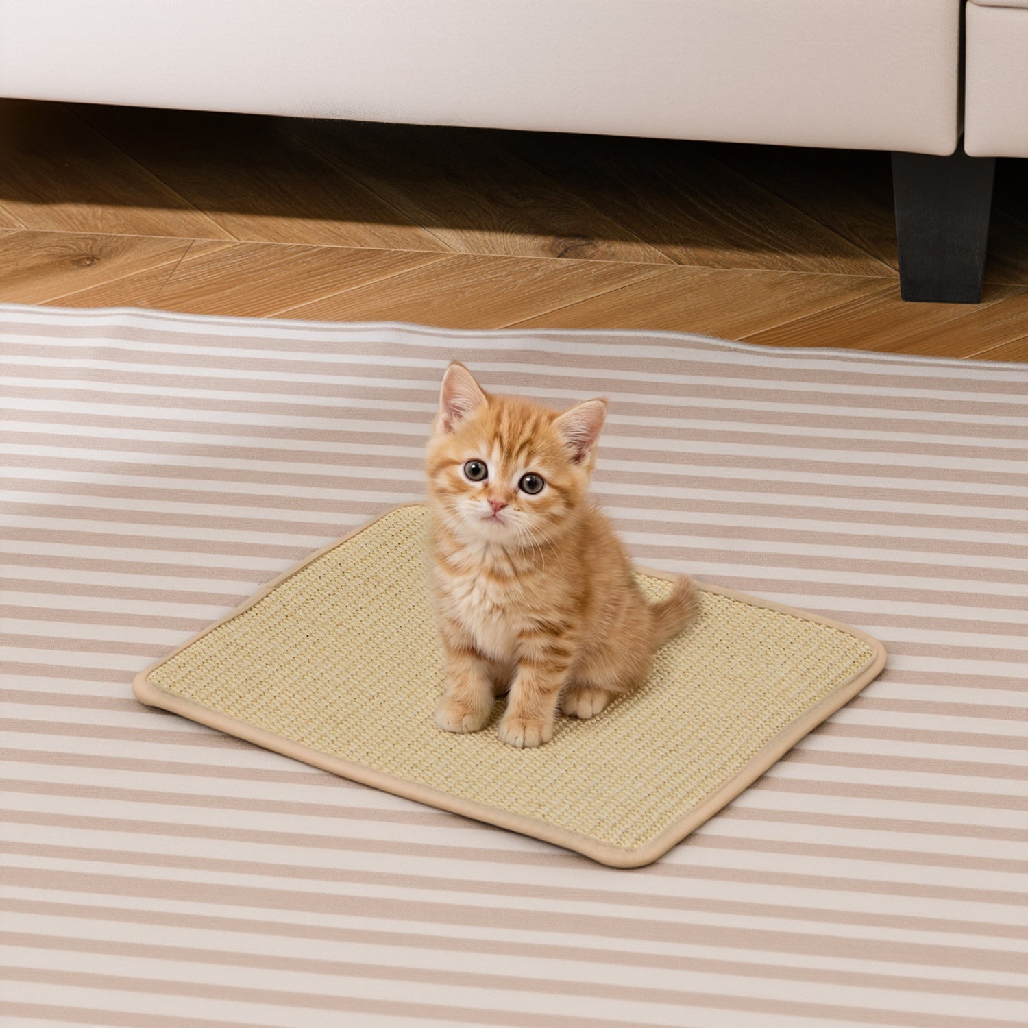 Cat Scratcher Mat Set - 6 Piece Natural Sisal Furniture Protector 24 x 16 Inch