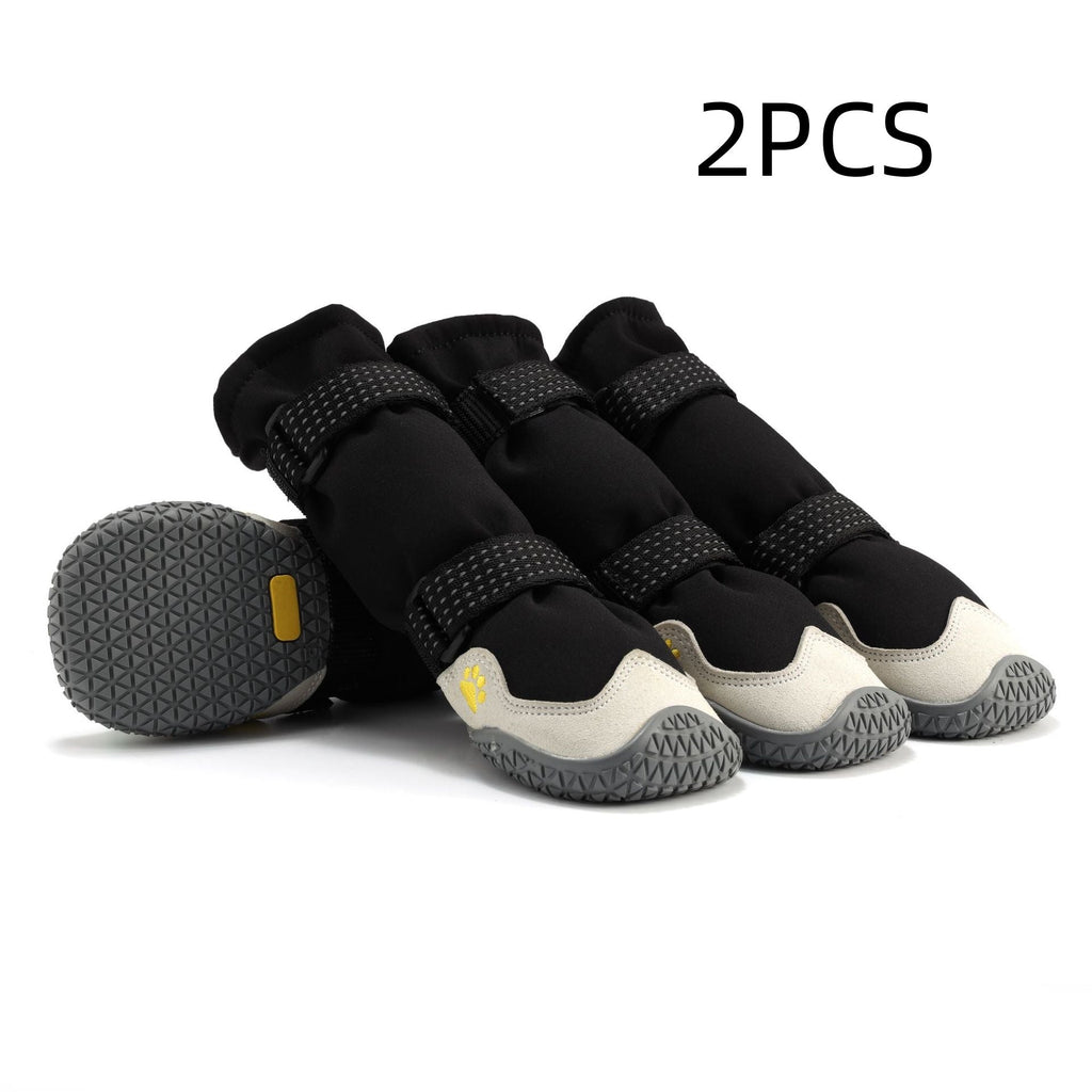 Soft-soled No Heel Slippage Medium Large Dog Shoes Black And Gray 2PCS