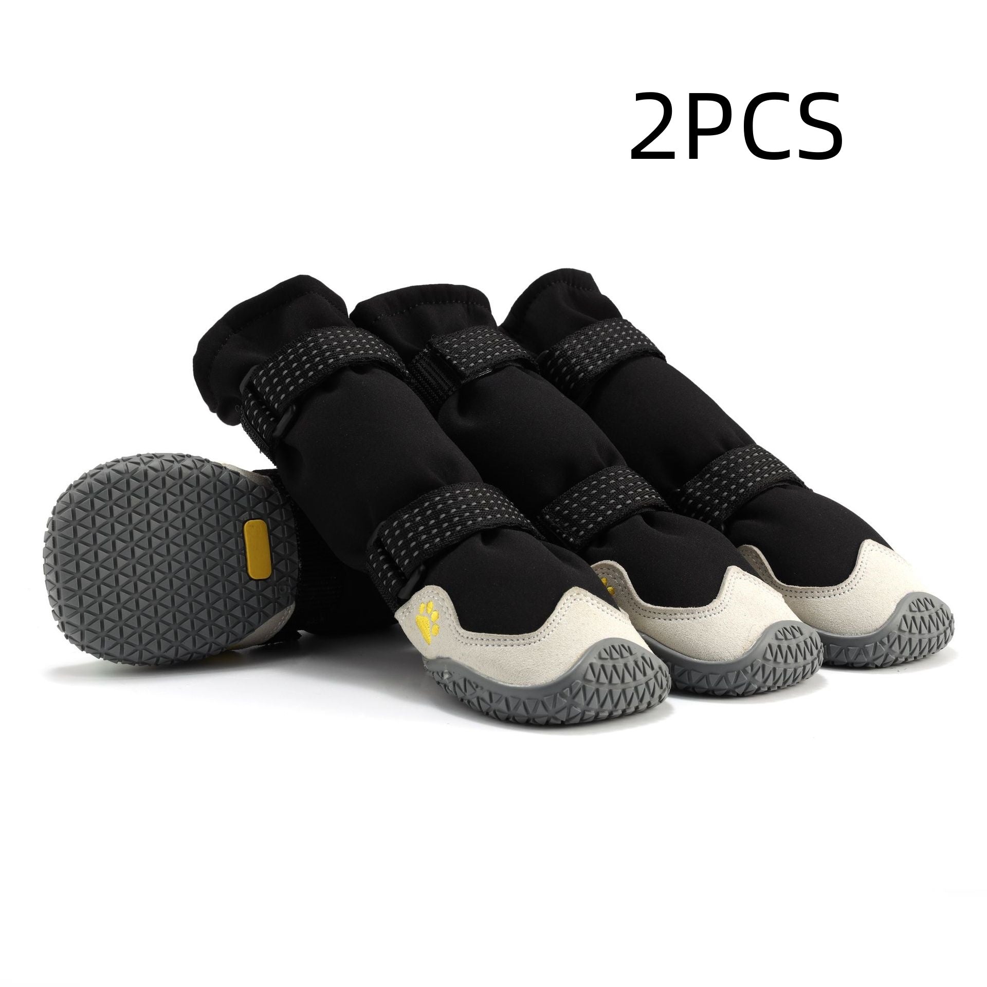Soft-soled No Heel Slippage Medium Large Dog Shoes Black And Gray 2PCS