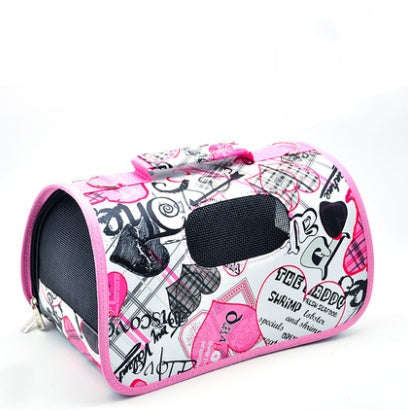 Pet Dog Outing Bag Carrying Bag Pet Bag Pet Backpack Dog Supplies New heart pattern