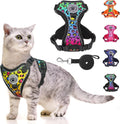 Escape Proof Cat Harness and Leash Reflective Adjustable Soft Vest Leopard Print