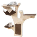 Wall-Mounted Cat Tower Cat Wall Shelves Furniture with Perch-Brown Default Title