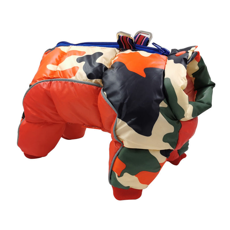Winter Pet Dog Clothes Super Warm Jacket Thicker Cotton Coat Waterproof Small Dogs Pets Clothing For Puppy Red camouflage