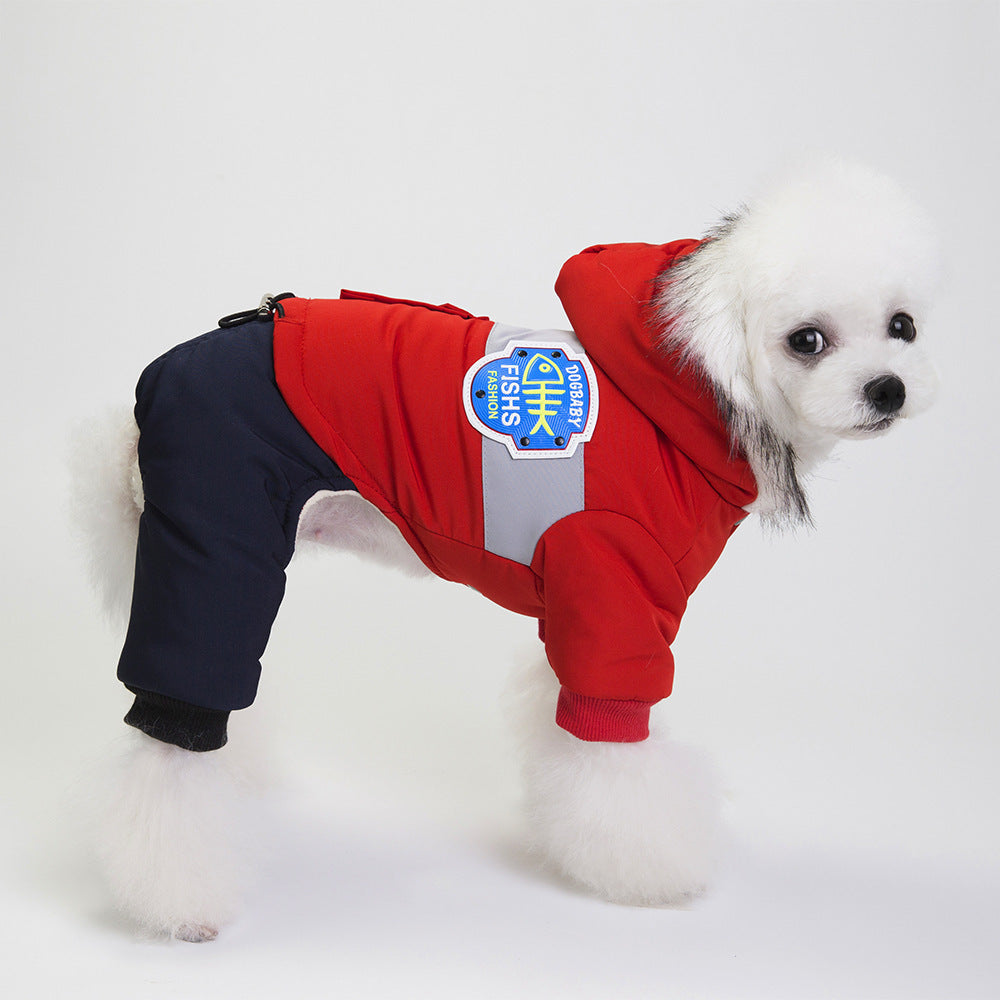 clothes for pets Dog snow coat Red