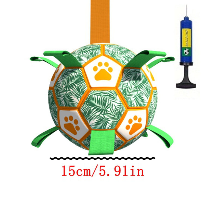 Interactive Pet Football Toys With Grab Tabs Dog Bite Chew Balls Pets Accessories Puppy Outdoor Training Soccer 5.91-7.48in Small