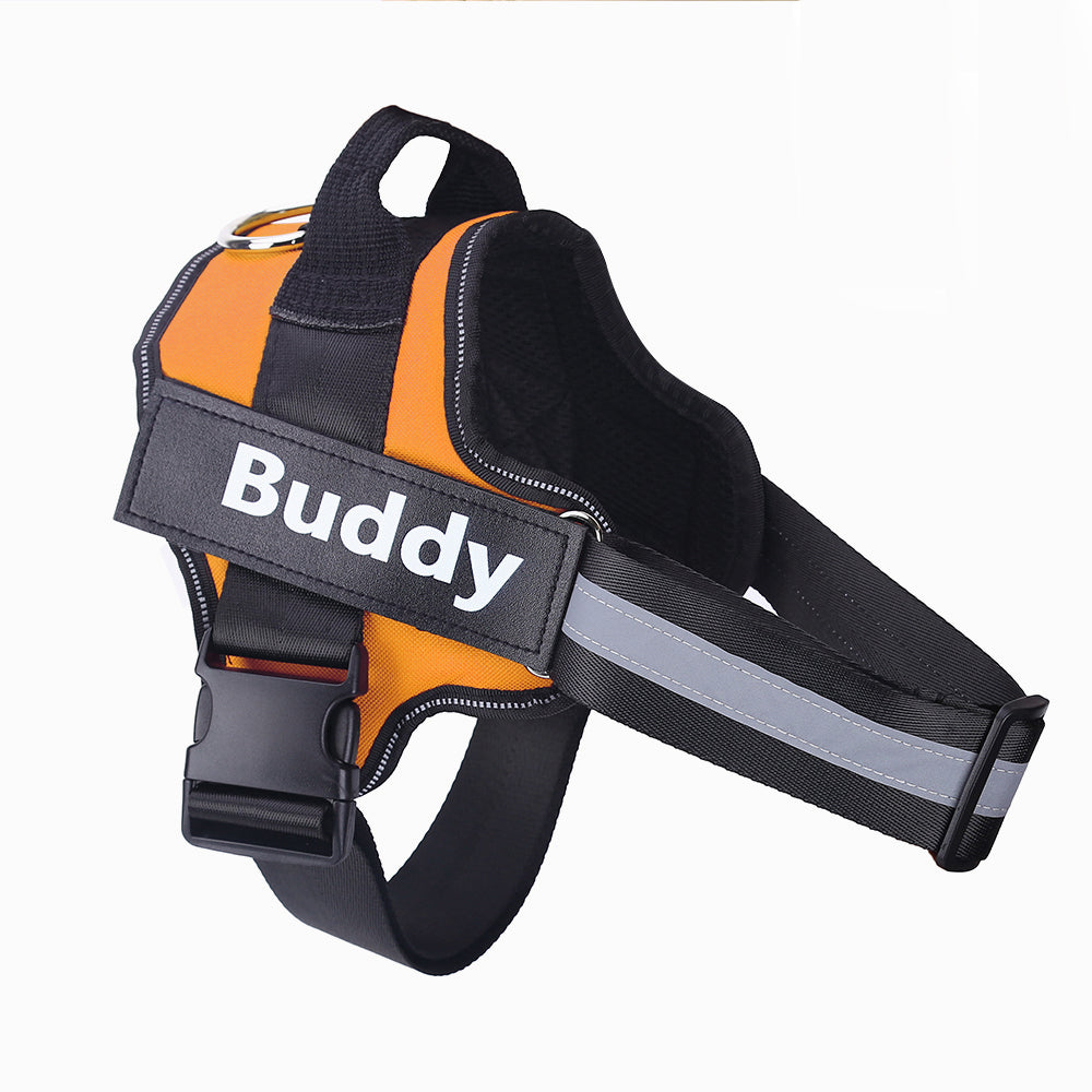 Personalized Dog Harness – No-Pull, Reflective & Adjustable Vest | XS–XXL Orange