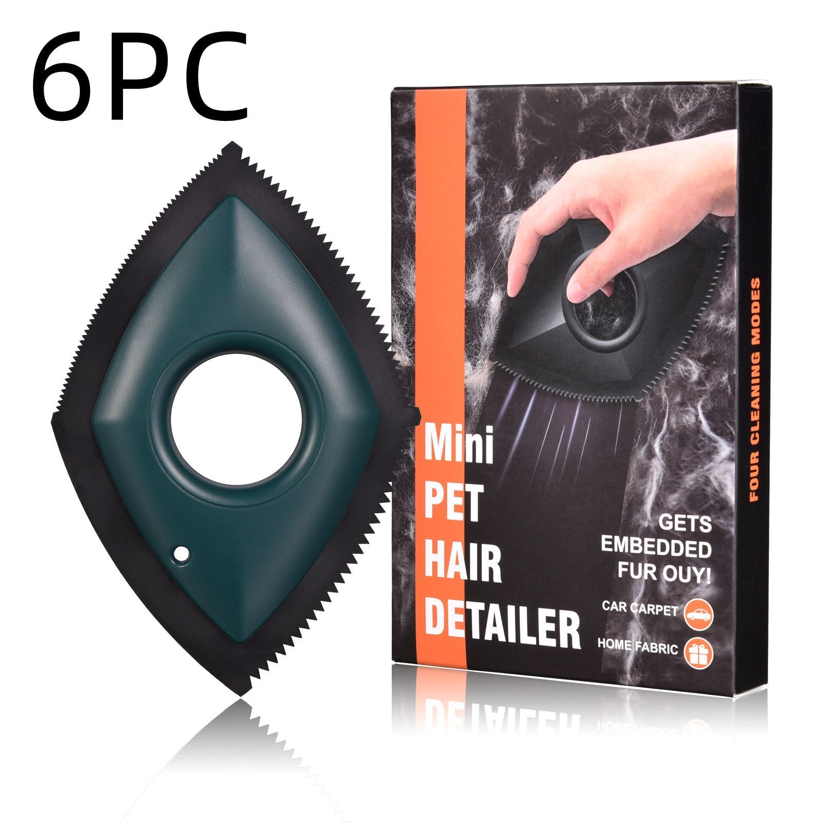 Pet Hair Remover Professional Hair Removal Tool For Cars Carpets Fur Catcher Cleaning Products Accessories 6PC Green