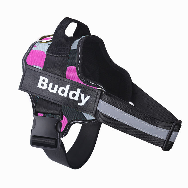 Personalized Dog Harness – No-Pull, Reflective & Adjustable Vest | XS–XXL Camouflage Pink