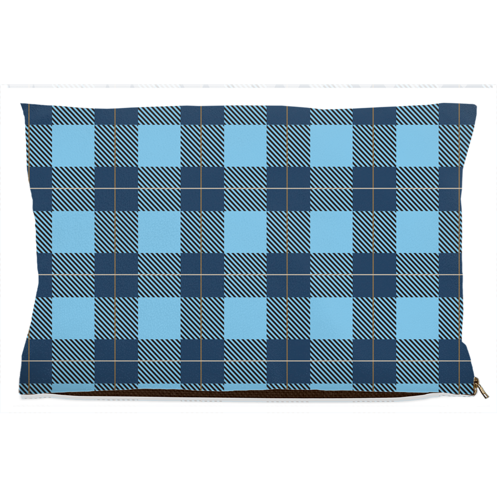Plaid Blue Dog Bed Fleece 18x28 inch