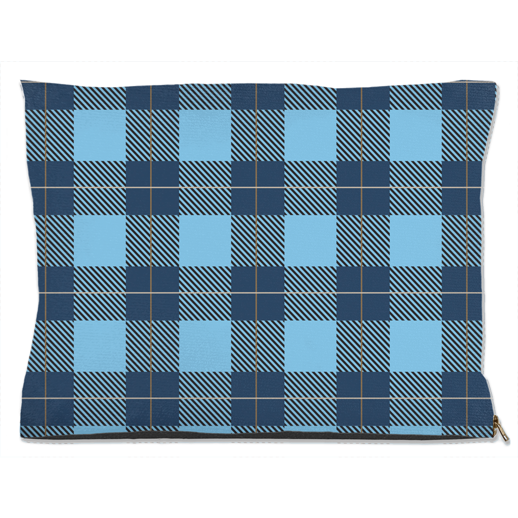 Plaid Blue Dog Bed Water Resistant 30x40 inch