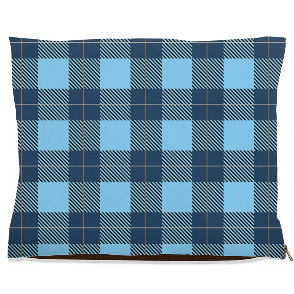 Plaid Blue Dog Bed Fleece 40x50 inch