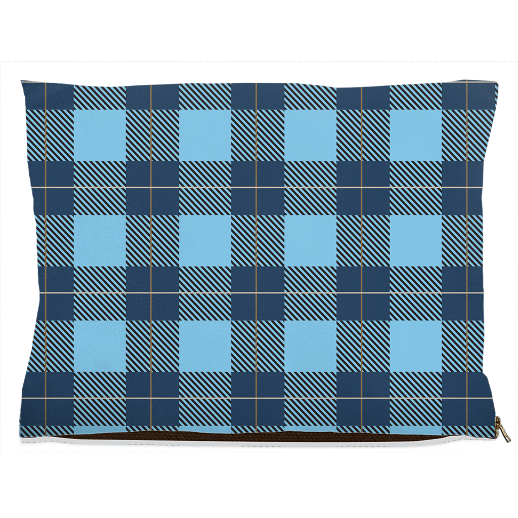 Plaid Blue Dog Bed Fleece 30x40 inch