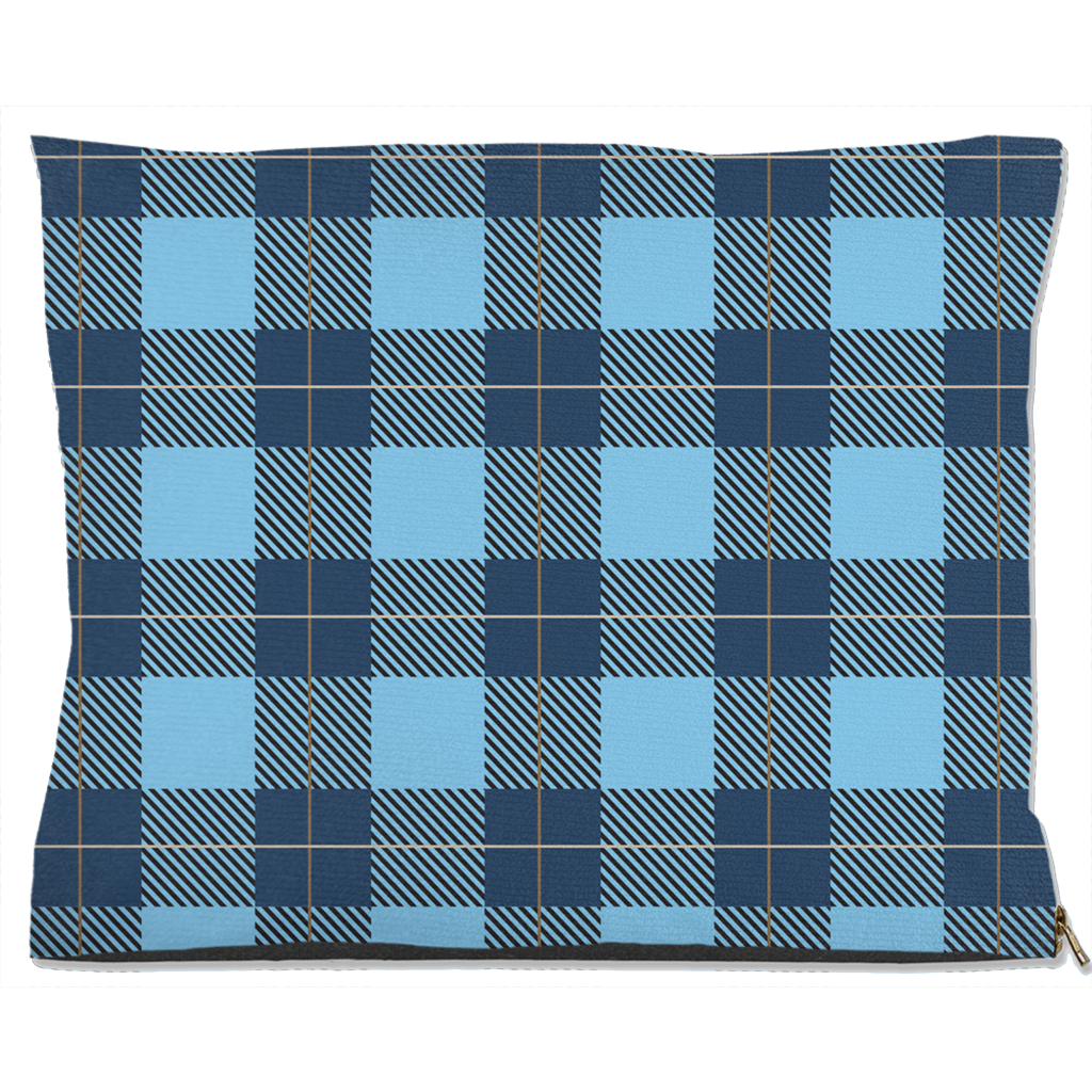 Plaid Blue Dog Bed Water Resistant 40x50 inch