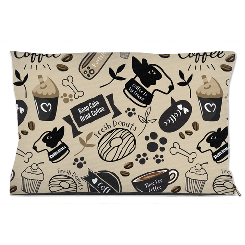 Caffeinated Canine Dog Bed Water Resistant 18x28 inch