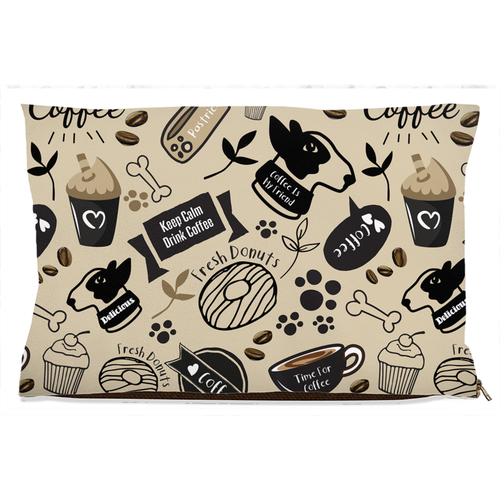 Caffeinated Canine Dog Bed Fleece 18x28 inch