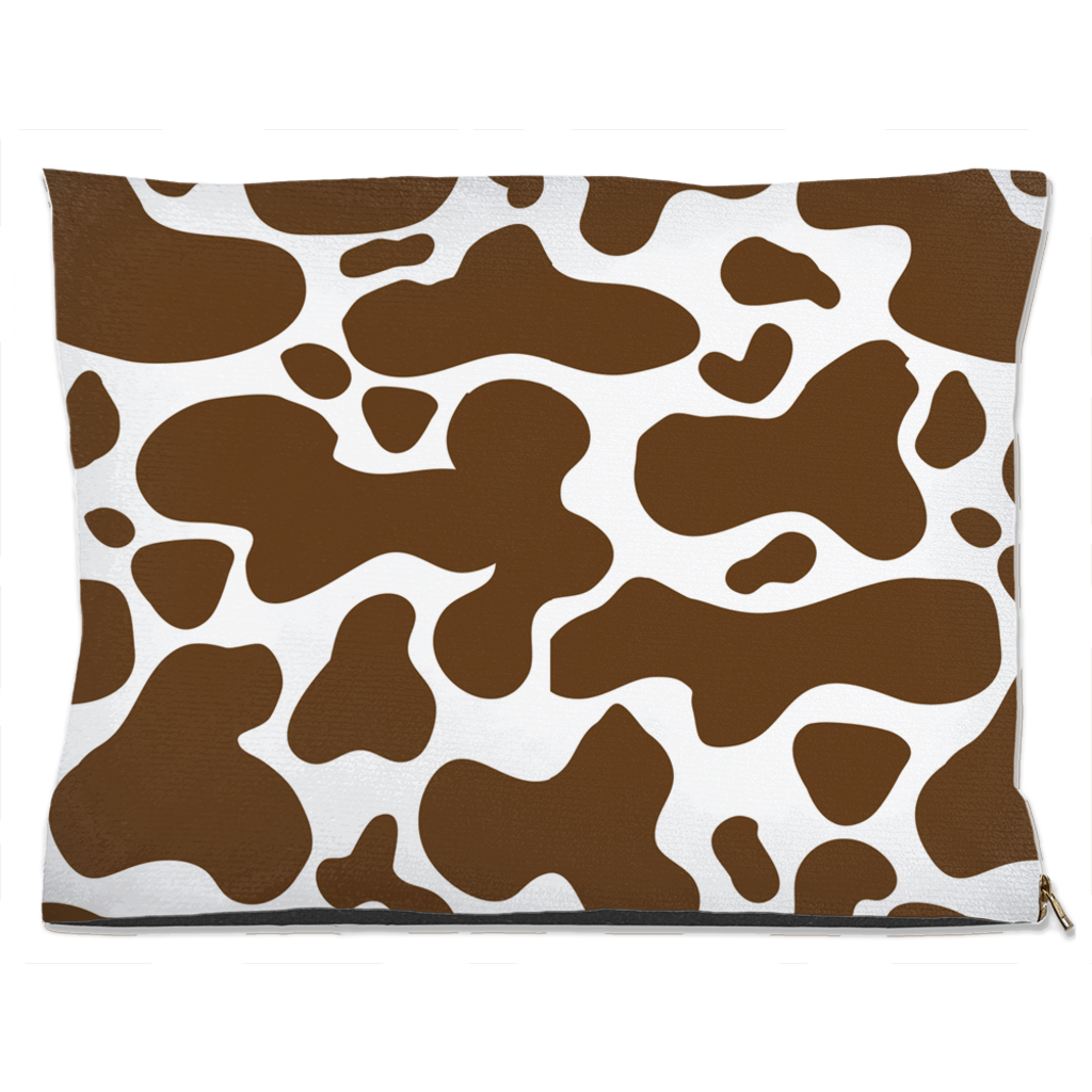 Cowhide Brown Dog Bed Water Resistant 30x40 inch