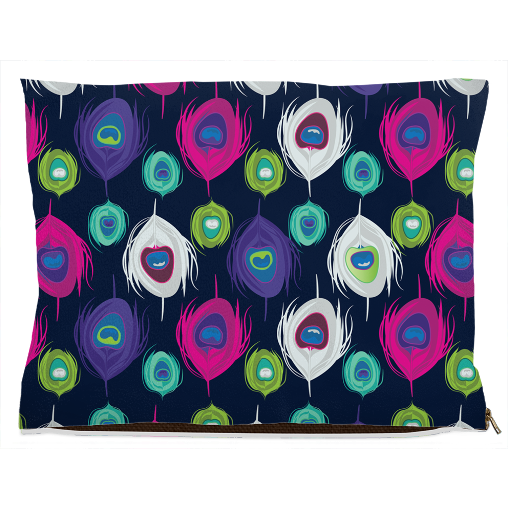 Peacock Splash Dog Bed Fleece 30x40 inch