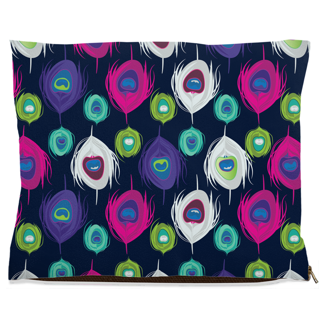 Peacock Splash Dog Bed Fleece 40x50 inch
