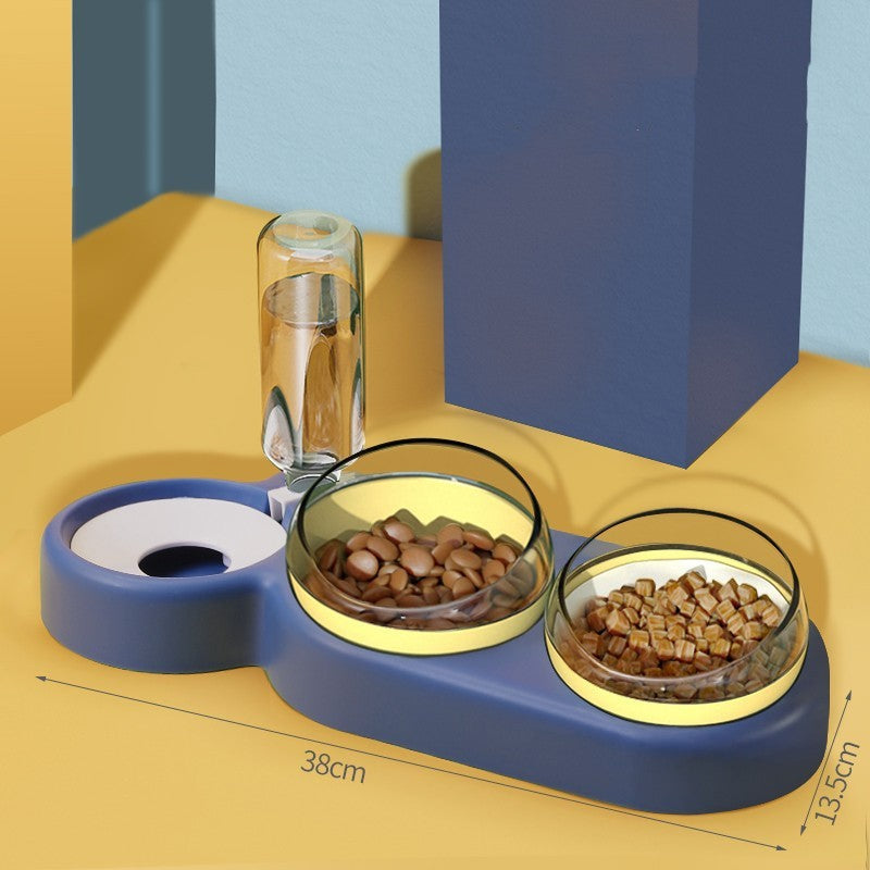 Cats Dogs Pets Rice Bowls Automatic Water Bowls Blue