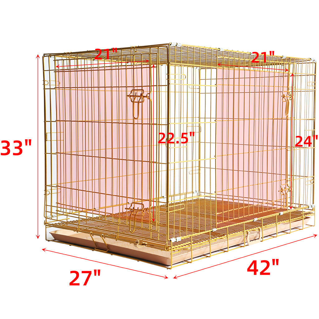 24-42" Collapsible Copper Gold Dog Crate GLD24-42 42 Inch 1 Pack