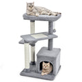 Cat Tree with Perch and Hanging Ball for Indoor Activity Play and Rest Gray
