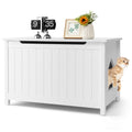 Wooden Cat Litter Box Enclosure with Top Opening Side Table Furniture White