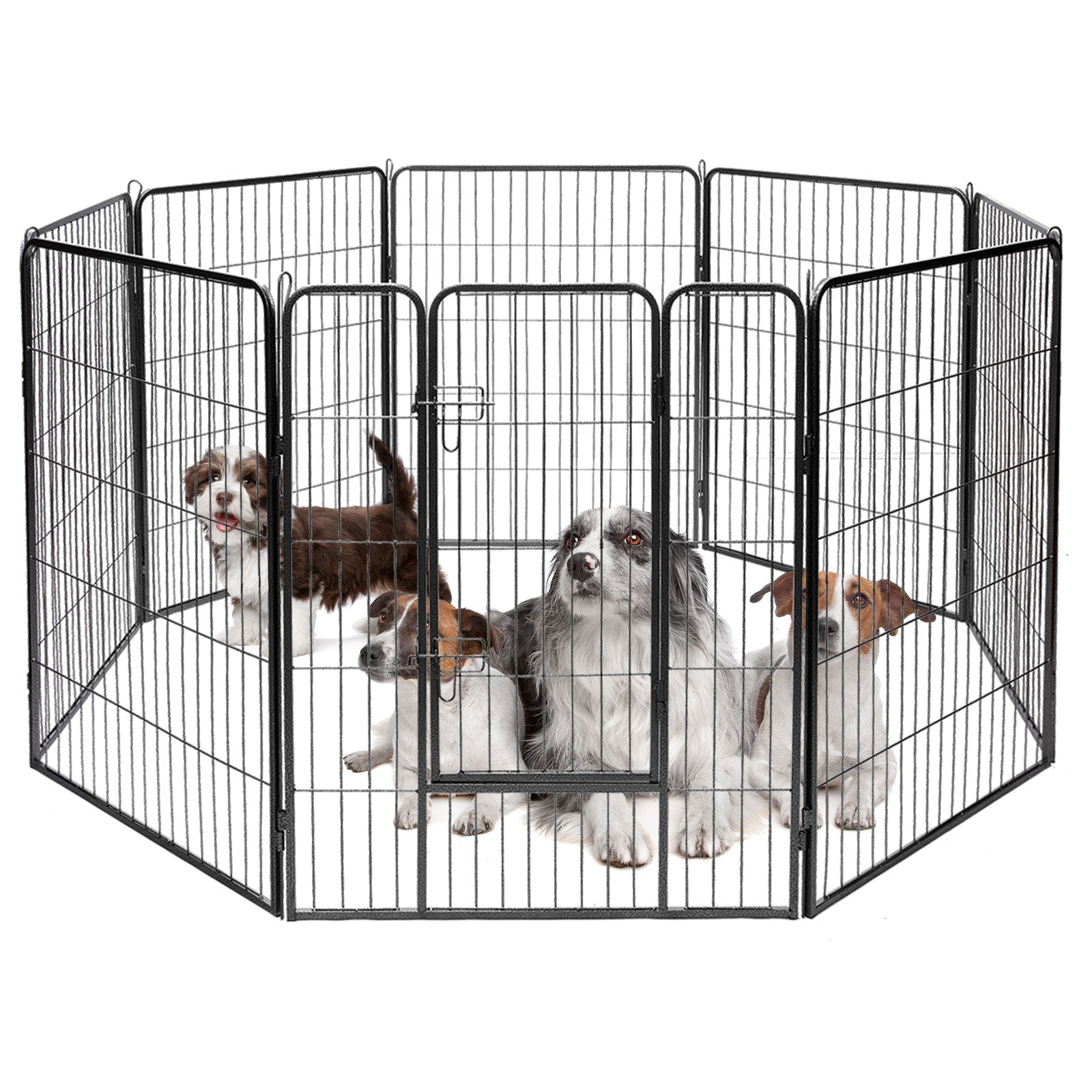 8 Metal Panel Heavy Duty Pet Playpen Dog Fence with Door 48 Inches