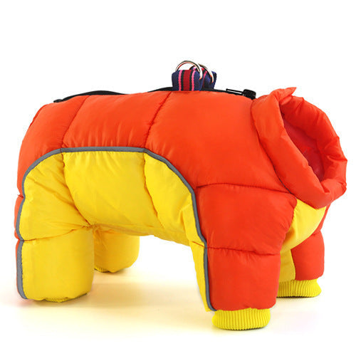 Winter Pet Dog Clothes Super Warm Jacket Thicker Cotton Coat Waterproof Small Dogs Pets Clothing For Puppy Orange yellow