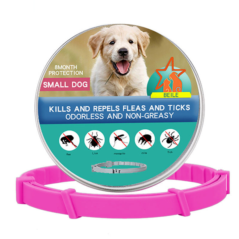 Flea-repellent Collar For Pets Short Pink Boxed