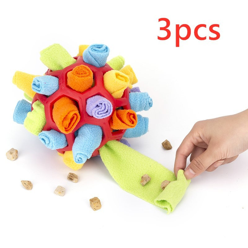 Pets Sniff Fried Balls, Toys, Bubble Rubber Balls, Educational, Anti Demolition Home Red sphere Rainbow 3PCS
